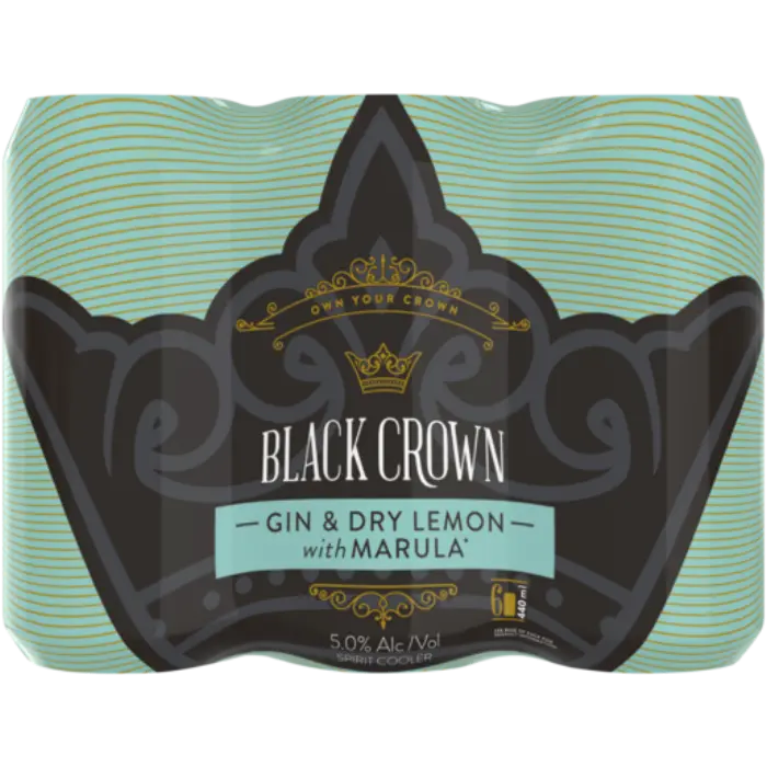 Picture of BLACK CROWN GIN & DRY LEMON-MARULA 440ML x 6